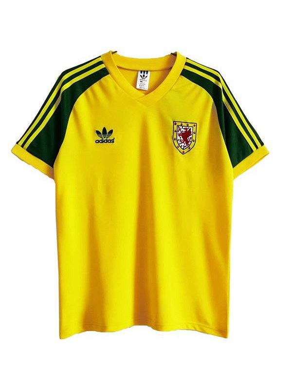 Wales Pays de Galles extérieur maillot de football rétro maillot match deuxième maillot de football sportswear homme jaune 1982